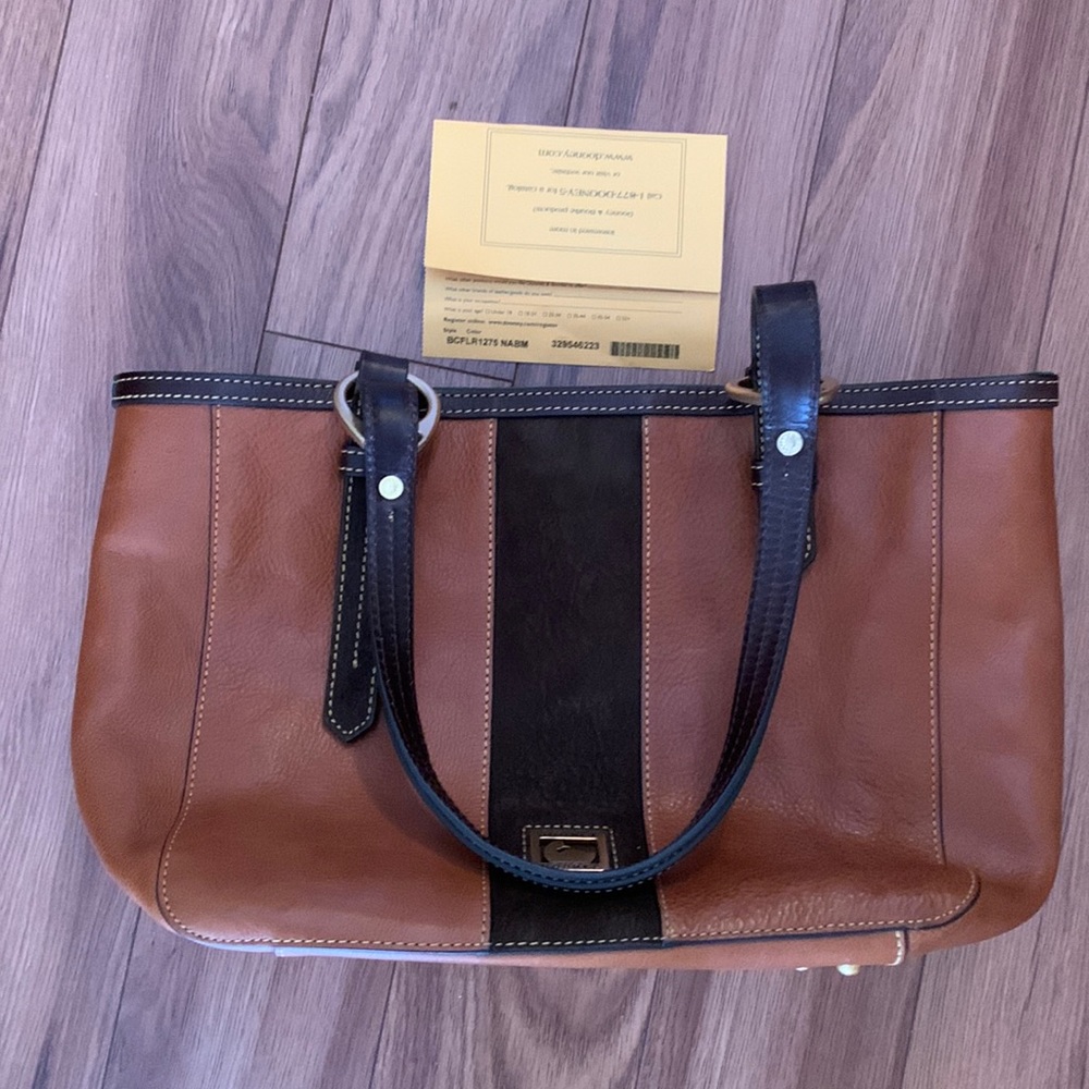 EUC Dooney & Bourke Florentine two tone tote, suede and leather
